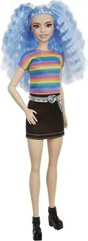 Barbie Fashionistas Doll With Blue Hair GRB61 ბარბის თოჯინა ლურჯი თმებით