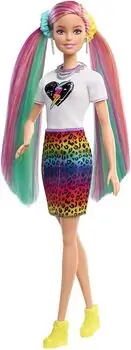 Barbie Leopard Rainbow Hair Doll GRN81 ბარბის თოჯინა აქსესუარებით, 6 image