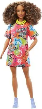 Barbie Doll Fashionista Brunette With Graffiti Dress  - ბარბის თოჯინა