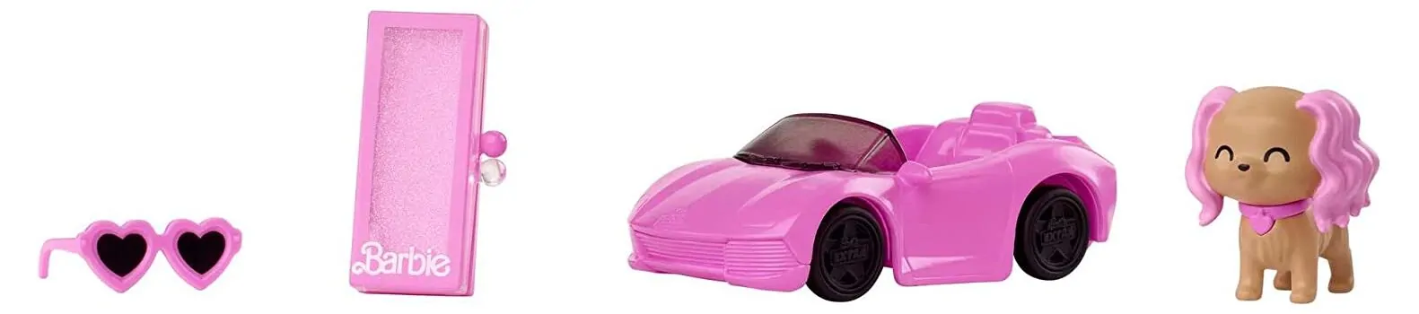 Barbie Extra Baby Pink in Nostalgic Dress MTL-HHN06 ბარბის თოჯინა მანქანით და ძაღლით, 8 image