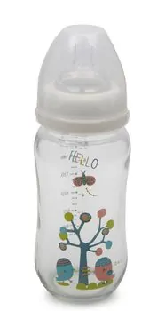 Cangaroo-ს საბავშვო ბოთლი NORMAL GLASS BOTTLE WITH WIDE NECK 240ml - B0468