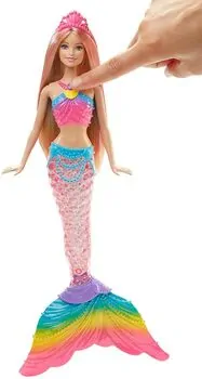 BARBIE Dreamtopia Rainbow Mermaid MTL-DHC40 ქალთევზა მანათობელი კუდით, 4 image