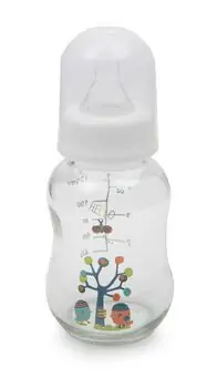 Cangaroo-ს საბავშვო ბოთლი NORMAL GLASS BOTTLE WITH STANDART NECK 120ml - GB301
