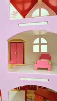 Wooden Doll House For Kids - თოჯინის სახლი ავეჯით, 5 image