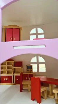 Wooden Doll House For Kids - თოჯინის სახლი ავეჯით, 6 image