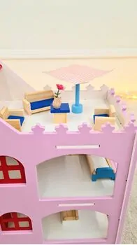 Wooden Doll House For Kids - თოჯინის სახლი ავეჯით, 9 image