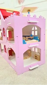 Wooden Doll House For Kids - თოჯინის სახლი ავეჯით, 8 image