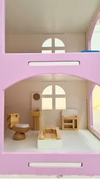Wooden Doll House For Kids - თოჯინის სახლი ავეჯით, 7 image