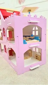 Wooden Doll House For Kids - თოჯინის სახლი ავეჯით, 8 image