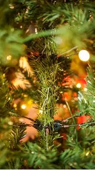 Christmas Tree With Mixed Silicone Needles, Lights, Pine Cones And Berries PE+PVC 210 CM  - ნაძვის ხე შერეული სილიკონის წიწვებით განათებით,გირჩით და კენკრით, 4 image