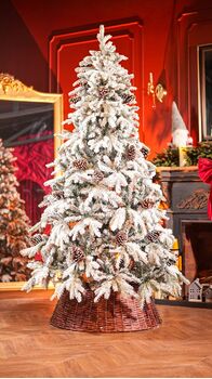 Snow-Covered Christmas Tree With Pine Cones საახალწლო ნაძვის ხე დათოვლილი ტოტებით და გირჩით 210 სმ (OT2083), 2 image