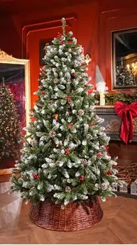 Winter Bloom Christmas Tree  210 CM With Snow-Covered Branches, Pine Cones And Berries - ნაძვის ხე დათოვლილი ბოლოებით, გირჩით და კენკრით, 2 image