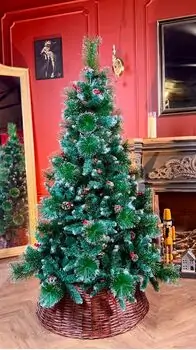 Merrywood Christmas Tree 180 CM With Pine Cones And Berries ნაძვის ხე დათოვლილი ბოლოებით გირჩით და კენკრით (OT024), 2 image