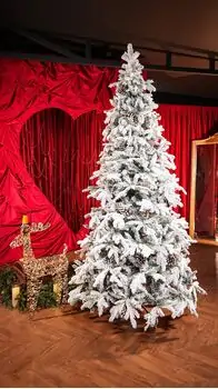 Winter Wonder Snow-Covered Christmas Tree 240 CM With Pine Cones საახალწლო ნაძვის ხე დათოვლილი ტოტებით და გირჩით 240  სმ (OT2084), 6 image