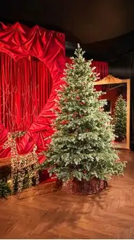Scandinavian Christmas Tree PE 210 CM  With Blue Tips  საახალწლო ნაძვის ხე 100% სილიკონი, 2 image