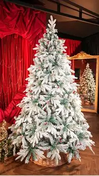 Christmas Tree With Berries PE + PVC 210 CM Snow-Covered - დათოვლილი ნაძვის ხე შერეული სილიკონის წიწვებით და კენკრით, 2 image