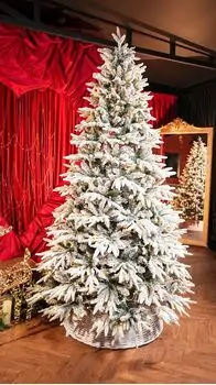 Snow-Covered Christmas Tree With Lights საახალწლო ნაძვის ხე დათოვლილი ტოტებით და განათებით 240 სმ, 6 image
