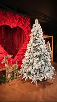 Snow-Covered Christmas Tree With Cones And Berries საახალწლო ნაძვის ხე შერეული დათოვლილი სილიკონის წიწვებით, გირჩით და კენკრით  210 სმ (OT2020), 2 image
