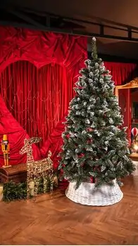 Crystal Christmas Tree 220 CM With Snow-Covered Branches And Berries ნაძვის ხე დათოვლილი ბოლოებით და კენკრით, 2 image