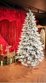 Snow-Covered Christmas Tree With Lights საახალწლო ნაძვის ხე დათოვლილი ტოტებით და განათებით 240 სმ, 2 image