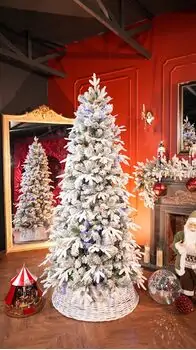 Snowcrest Christmas Tree  210 CM With Colorful Lights - დათოვლილი ნაძვის ხე ფერადი განათებით და შერეული სილიკონის წიწვით, 2 image