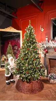 Frostmere Christmas Tree 180 CM With Pine Cones And Berries - ნაძვის ხე დათოვლილი ბოლოებით, გირჩით და კენკრით, 2 image