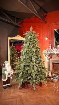 Velvet Wonderland Christmas Tree PE+PVC 210 CM With Mixed Silicone Needle And Pine Cones - ნაძვის ხე შერეული სილიკონის წიწვებით და გირჩით, 2 image