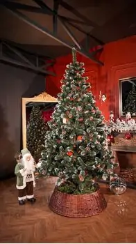 Lidia Green Christmas Tree With White Tips, Pine Cones And Berries PVC 250CM - ნაძვის ხე თეთრი ბოლოებით, გირჩით და კენკრით, 2 image
