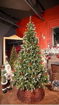 Winterwood Christmas Tree 210 CM With Pine Cones And Berries - ნაძვის ხე დათოვლილი ბოლოებით, გირჩით და კენკრით, 2 image