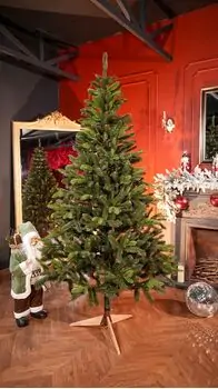 Jasmine Green Christmas Tree PE + PVC 220CM With Olive Tips And Mixed Silicone Needle - ნაძვის ხე შერეული სილიკონის წიწვებით, 2 image