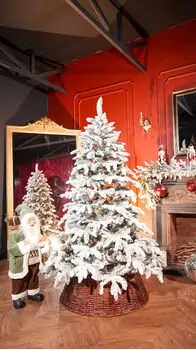 Snowberry Pine Christmas Tree 180 CM With Mixed Silicone Needle PE+PVC - დათოვლილი ნაძვის ხე შერეული სილიკონის წიწვებით, 2 image