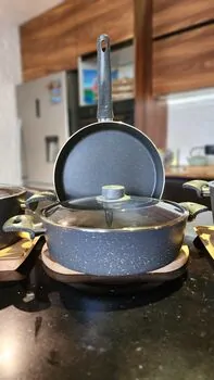 Cookware Pots and Pans Set Grey გრანიტის ქვაბების კომპლექტი, 2 image
