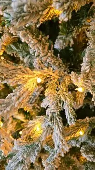 Christmas Tree With Lights 225 CM Snow-Covered - საახალწლო ნაძვის ხე დათოვლილი ტოტებით და განათებით, 4 image