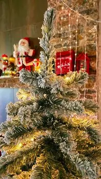 Christmas Tree With Lights 180 CM Snow-Covered საახალწლო ნაძვის ხე დათოვლილი ტოტებით და განათებით, 2 image