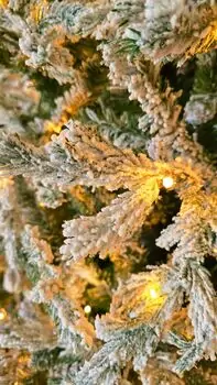 Christmas Tree With Lights 225 CM Snow-Covered - საახალწლო ნაძვის ხე დათოვლილი ტოტებით და განათებით, 5 image