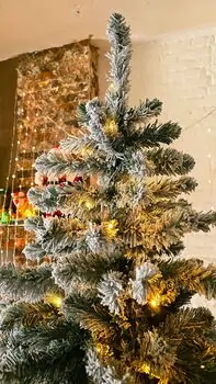 Christmas Tree With Lights 210 CM Snow-Covered საახალწლო ნაძვის ხე დათოვლილი ტოტებით და განათებით, 3 image