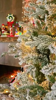 Christmas Tree With Lights 225 CM Snow-Covered - საახალწლო ნაძვის ხე დათოვლილი ტოტებით და განათებით, 12 image