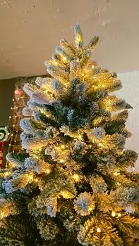 Christmas Tree With Lights 240 CM PE + PVC Snow-Covered - ნაძვის ხე, დათოვლილი, შერეული სილიკონის წიწვებით და განათებით, 3 image