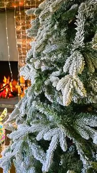 Christmas Tree 210 CM PE+PVC Snow-Covered - დათოვლილი ნაძვის ხე შერეული სილიკონის წიწვებით, 4 image