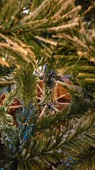 Christmas Tree With Lights 210 CM PE + PVC Snow-Covered - ნაძვის ხე, დათოვლილი, შერეული სილიკონის წიწვებით და განათებით, 13 image