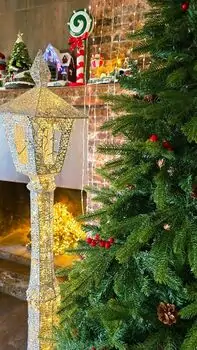 Christmas Tree  210 CM With Pine Cones And Berries PE + PVC ნაძვის ხე შერეული სილიკონის წიწვებით, გირჩით და კენკრით, 4 image
