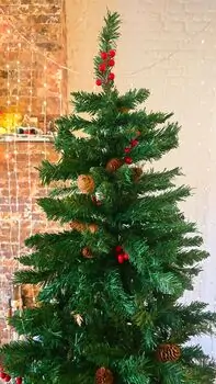 Christmas Tree 180 CM With Pine Cones And Berries - საახალწლო ნაძვის ხე გირჩით და კენკრით, 3 image