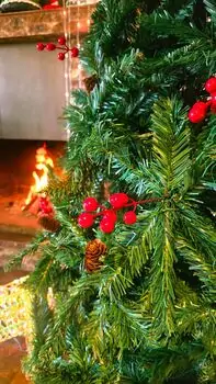 Christmas Tree 240 CM With Pine Cones And Berries - საახალწლო ნაძვის ხე გირჩით და კენკრით, 5 image