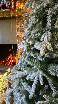 Christmas Tree 210 CM PE+PVC Snow-Covered - დათოვლილი ნაძვის ხე შერეული სილიკონის წიწვებით, 5 image