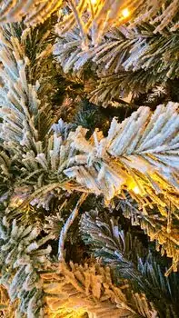 Christmas Tree With Lights 240 CM PE + PVC Snow-Covered - ნაძვის ხე, დათოვლილი, შერეული სილიკონის წიწვებით და განათებით, 7 image