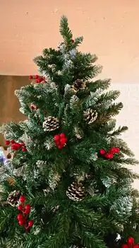 Christmas Tree 240 CM With Snow-Covered Branches, Pine Cones And Berries - ნაძვის ხე დათოვლილი ბოლოებით, გირჩით და კენკრით, 3 image