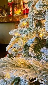 Christmas Tree With Lights 240 CM PE + PVC Snow-Covered - ნაძვის ხე, დათოვლილი, შერეული სილიკონის წიწვებით და განათებით, 5 image