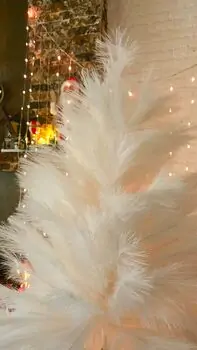 Beige Feather Christmas Tree 180 CM - ნაძვის ხე ბუმბულის წიწვებით, 5 image