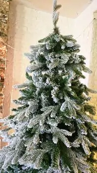 Christmas Tree 210 CM PE+PVC Snow-Covered - დათოვლილი ნაძვის ხე შერეული სილიკონის წიწვებით, 3 image