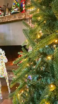 Christmas Tree With Lights 210 CM PE + PVC - ნაძვის ხე შერეული სილიკონის წიწვებით და განათებით, 6 image